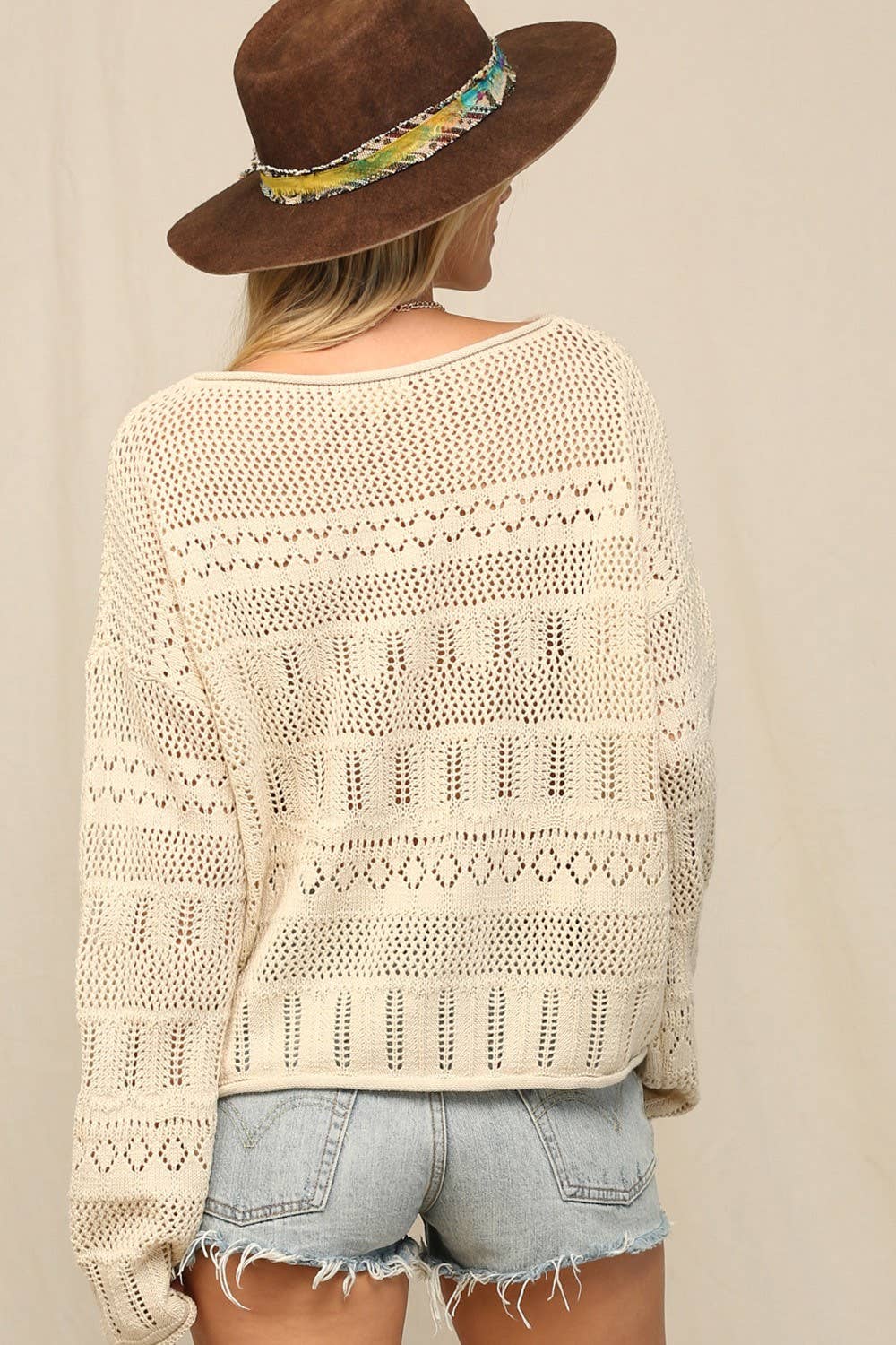 KyeMi - Wholesale Knit Sweater - Women's - Sweater In Pointelle With Dolman6