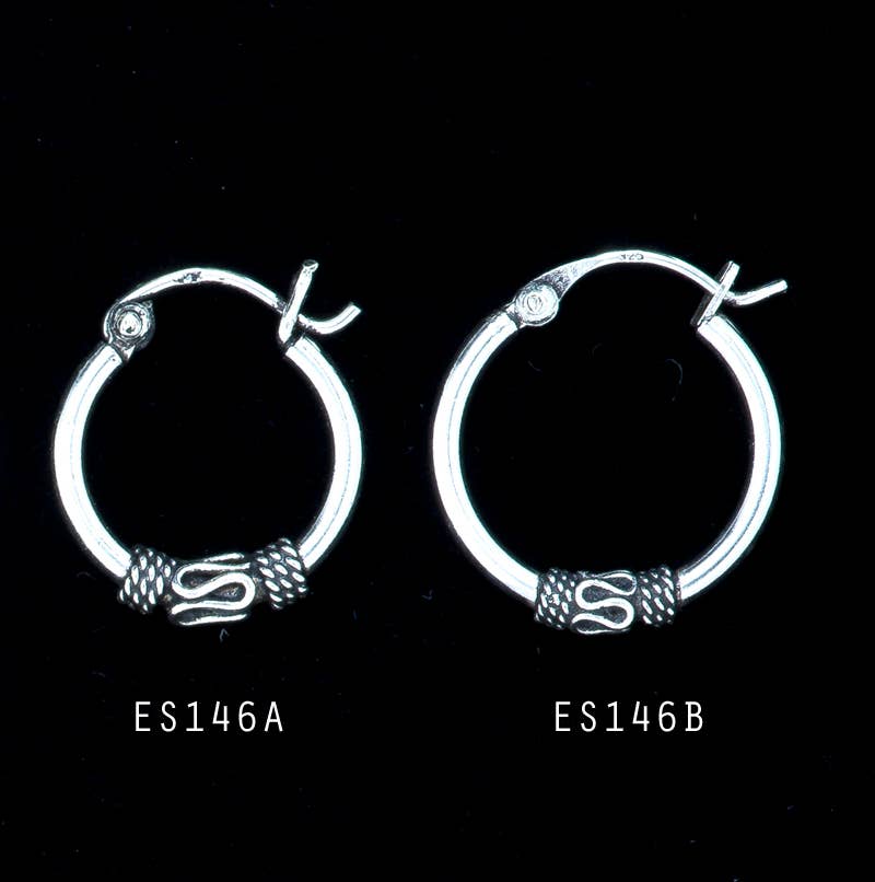 Zeppo Merchandisers Inc - Wholesale Hoop Earrings - Sterling Silver 18mm Bali Hoop Earring