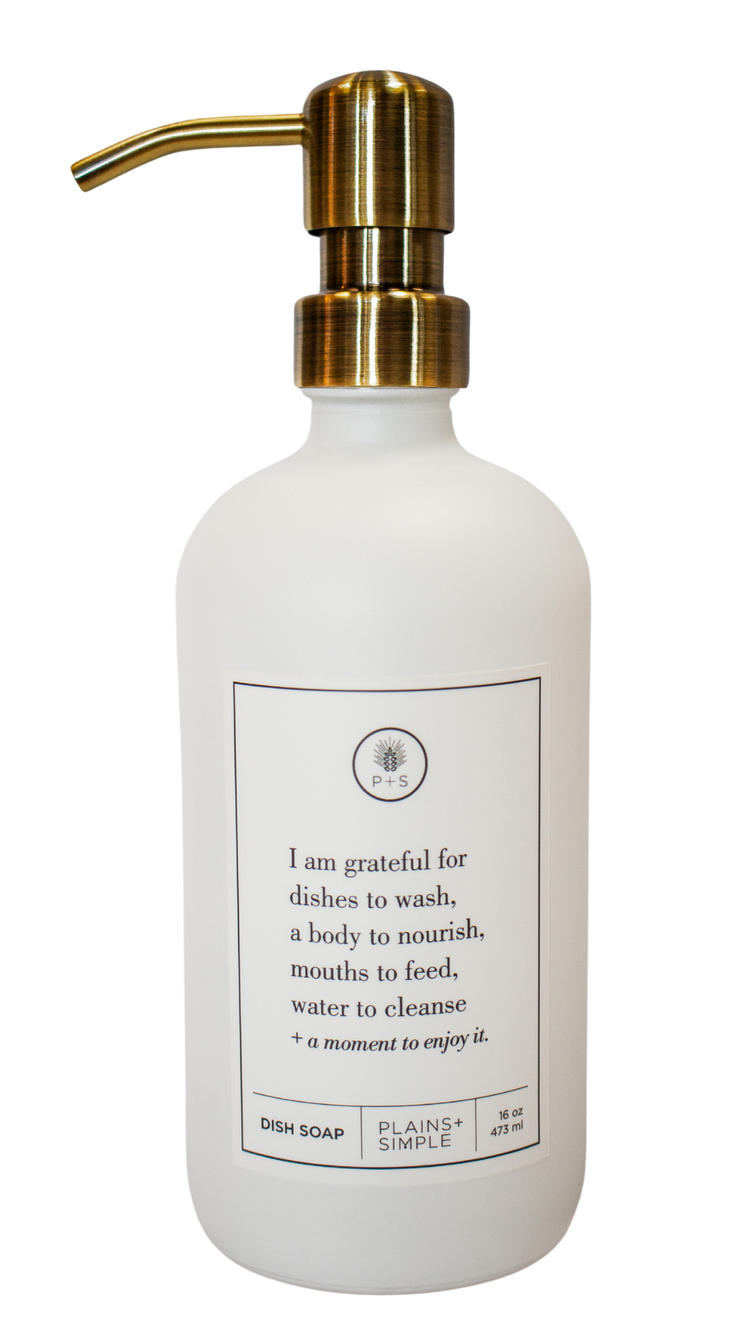 Plains + Simple - Wholesale Soap Dispenser - I Am Grateful White Glass Reusable Soap/Lotion Dispenser3