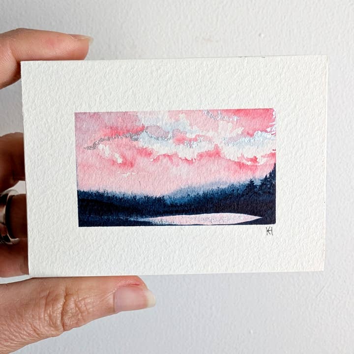 Studio Keturah - Wholesale Painting/Drawing - Original Mini Watercolour Artwork Blocks - PINK0
