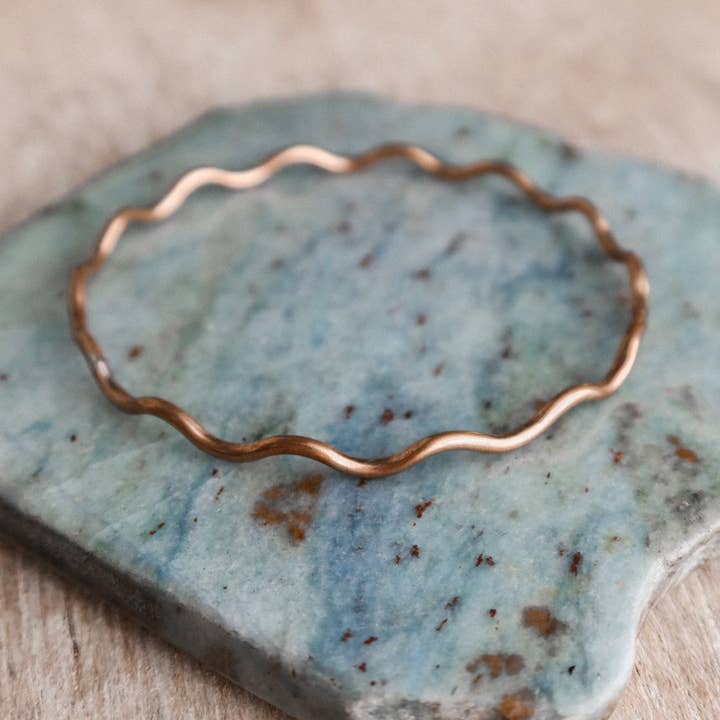 Essenshell - Wholesale Cuff Bracelet - Medium Bronze Wave Bracelet2