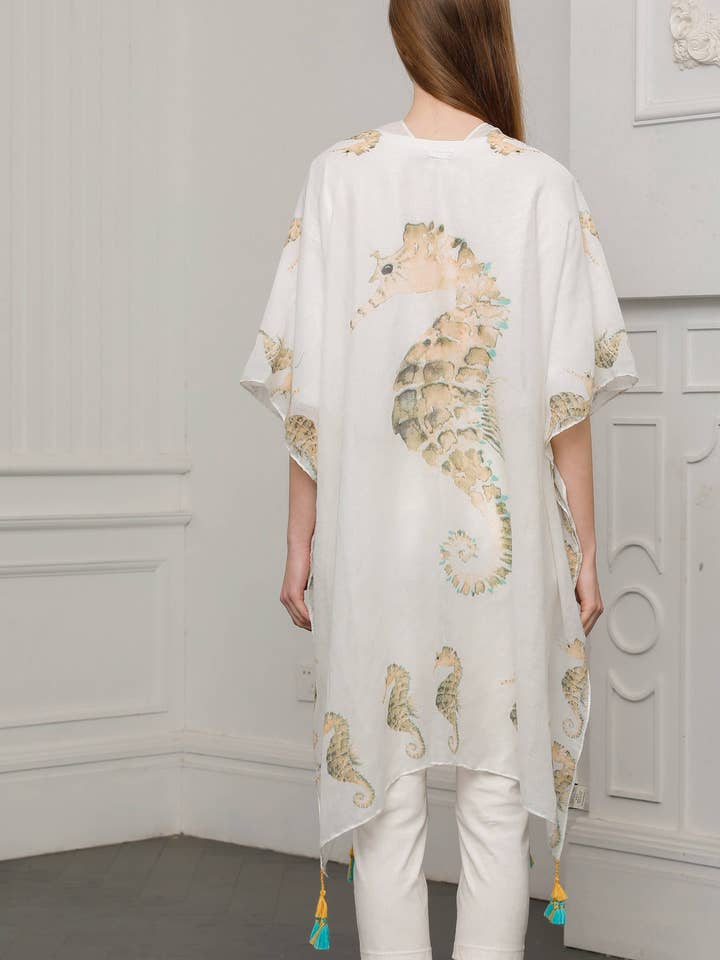 JC06260503 Handgemaakte Kimono met Kwastjes en Zeepaardjesdetails voor wholesale door JC Sunny Fashion