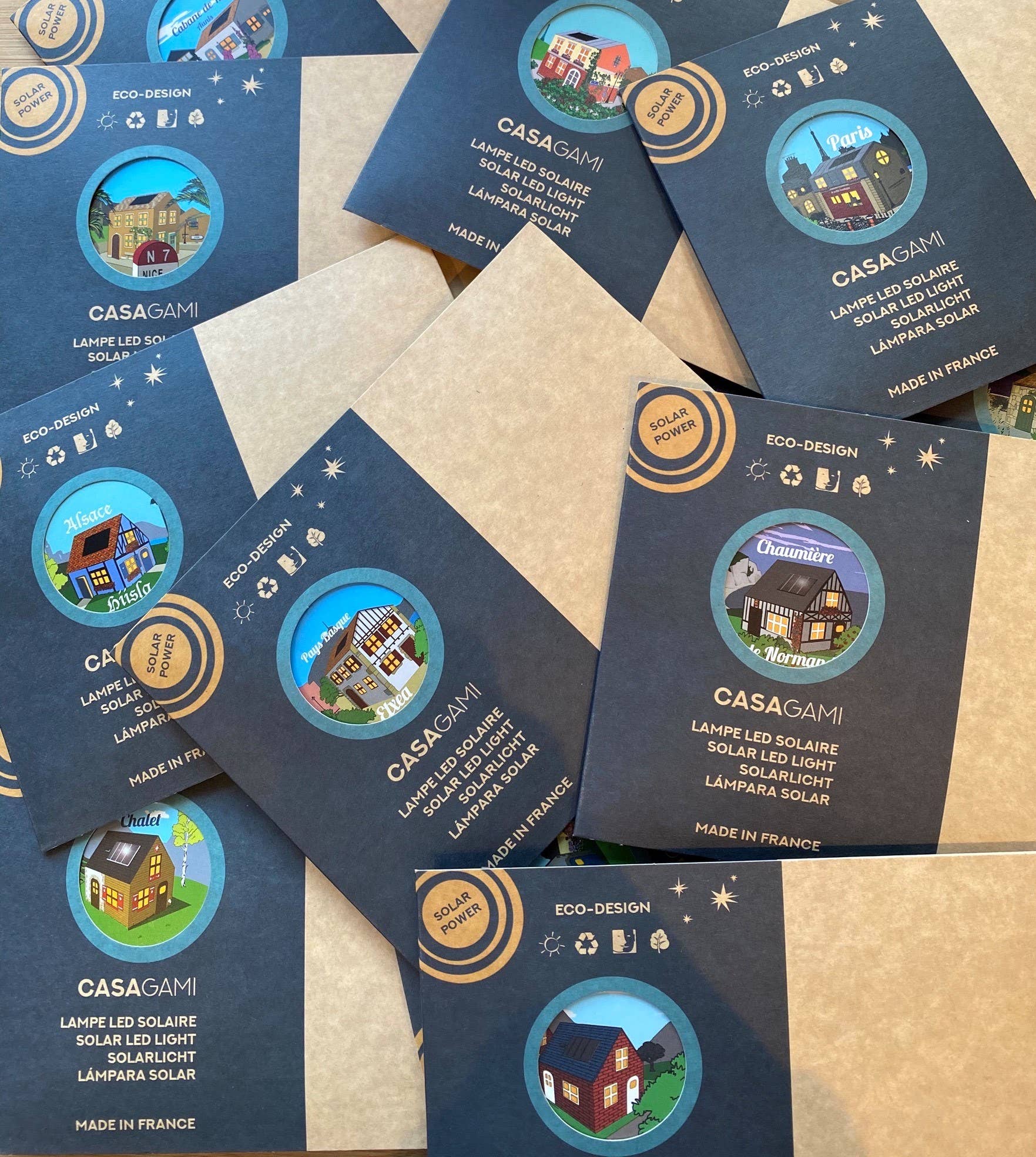 Litogami - Wholesale Night Light - Maisons de France Casagami Solar Night Lights Pack4