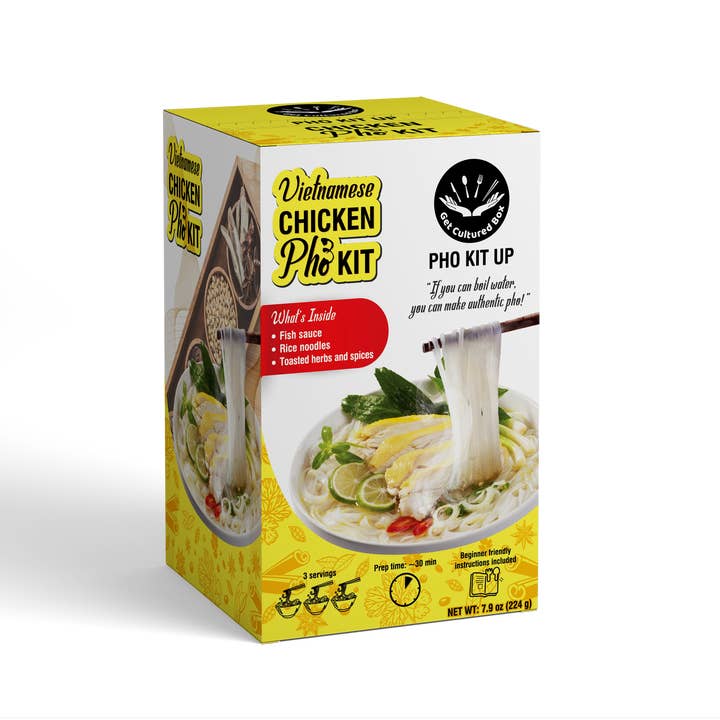 Get Cultured Box - Wholesale DIY food kit - DIY Pho Kit 3 Serving (Chicken, Beef, Vegan)