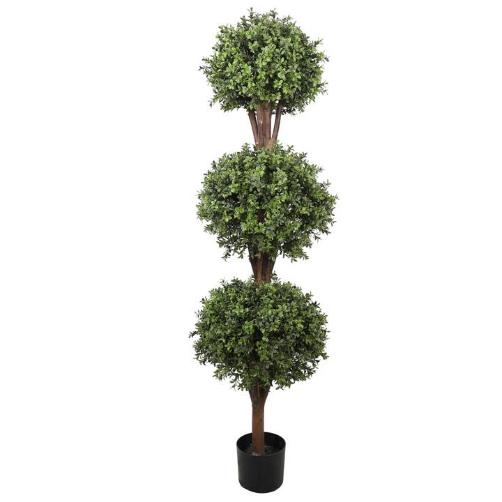 Mills Floral Company – wholesale Artificial plant – UV Boxwood Triple Ball Topiary - 59 Inch
