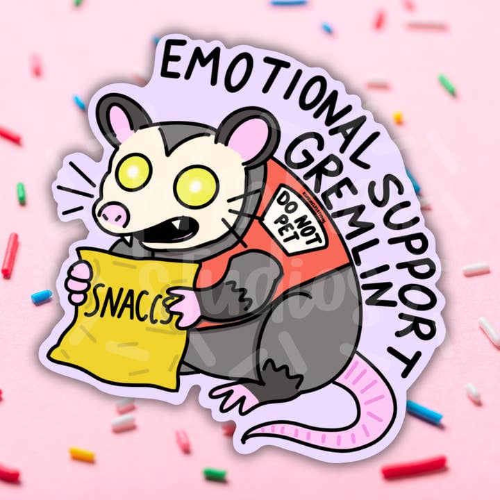 Emotional Support Gremlin Vinyl Sticker for wholesale by Sprinkles Studios