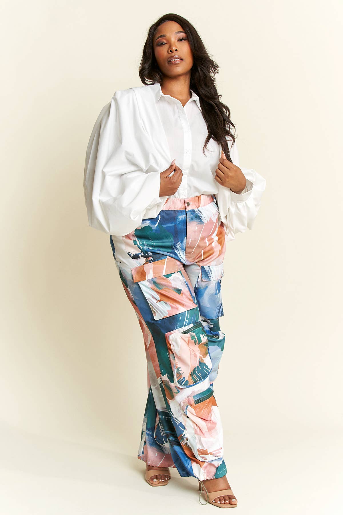 Namatt Design - Wholesale Button Down Shirt - Women's - Plus Short Sleeve Shirt with Detachable Long Sleeves10