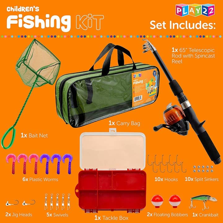 Play22 - Wholesale Sporting Accessories - Fishing Pole For Kids - 32 Set Kids Fishing Rod Combos