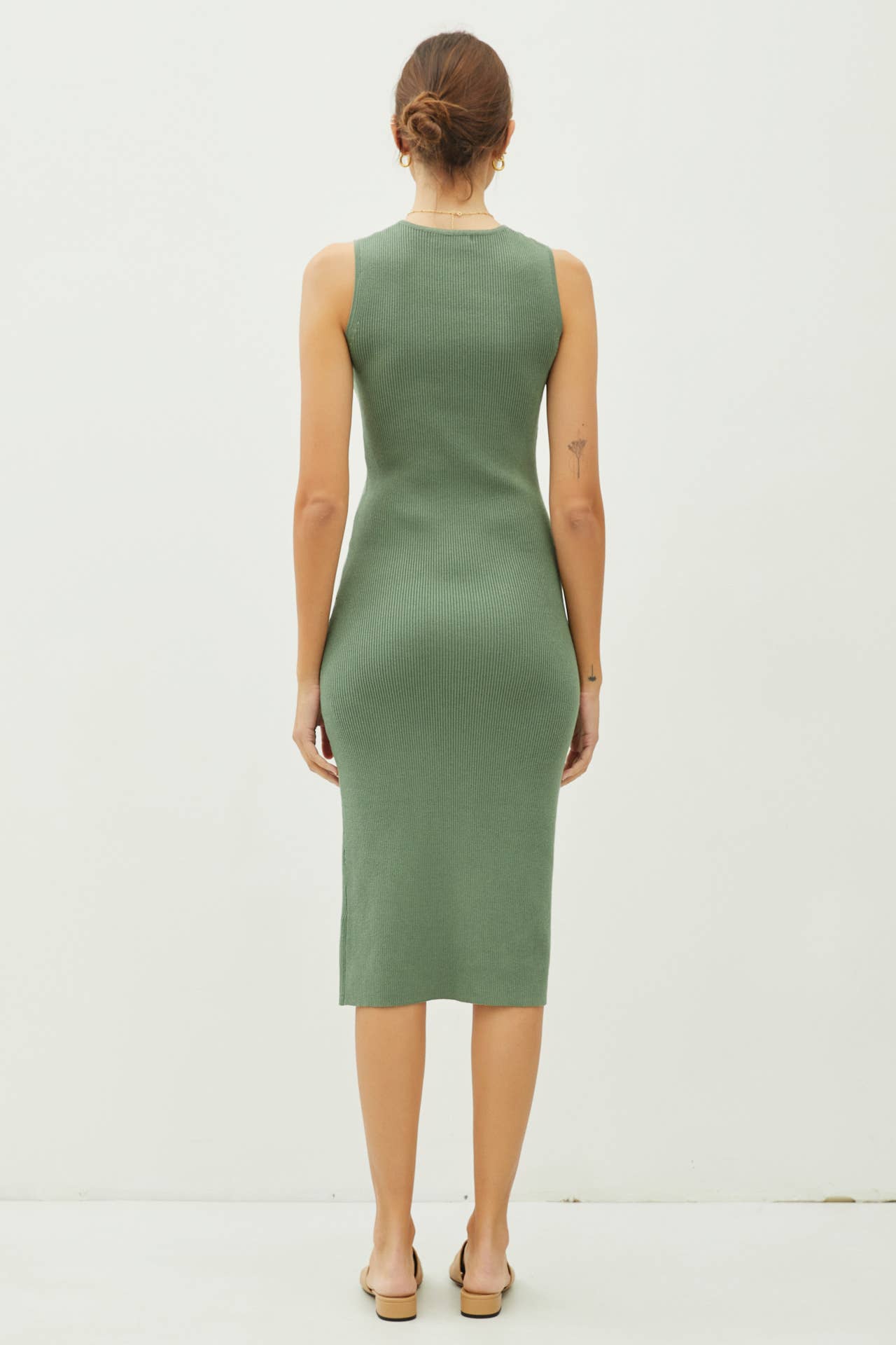 Be Cool - Wholesale Dress - Women's - LEG SLIT BODYCON RIBBED KNIT MIDI DRESS8