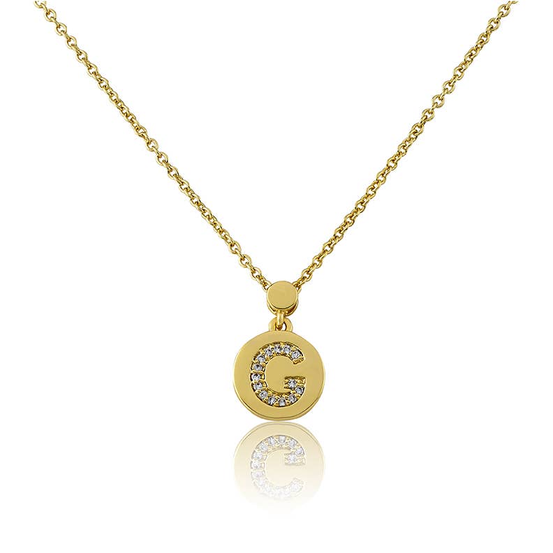 Little Miss Twin Stars - Wholesale Pendant/Charm Necklace - LMTS Classic! Initial Disc Pendant Necklace6