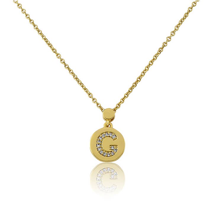 Little Miss Twin Stars - Wholesale Pendant/Charm Necklace - LMTS Classic! Initial Disc Pendant Necklace6