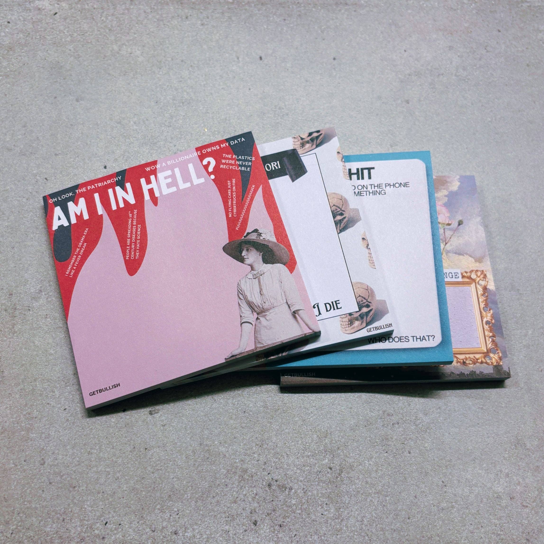 GetBullish - Wholesale Sticky Notes - Am I In Hell Jumbo Sticky Notes | Feminist 4" Retro Notepad8