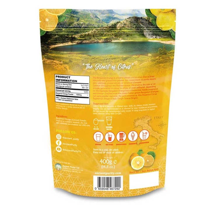 Ancient Purity – wholesale Protein/superfood powder – Bergamot Orange Powder | Italian 2
