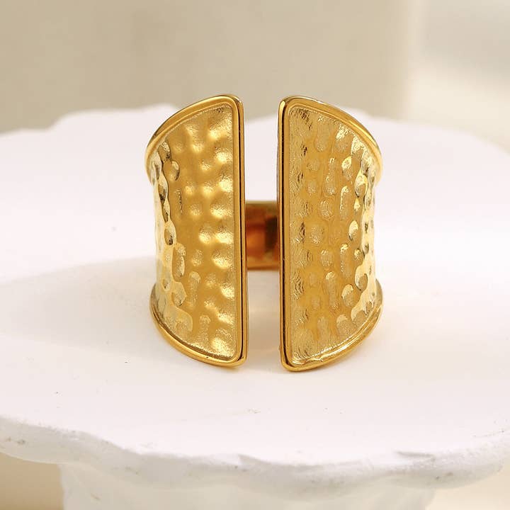 Katinki - Wholesale Cocktail/Statement Ring - Hammered Open Band Statement Ring1