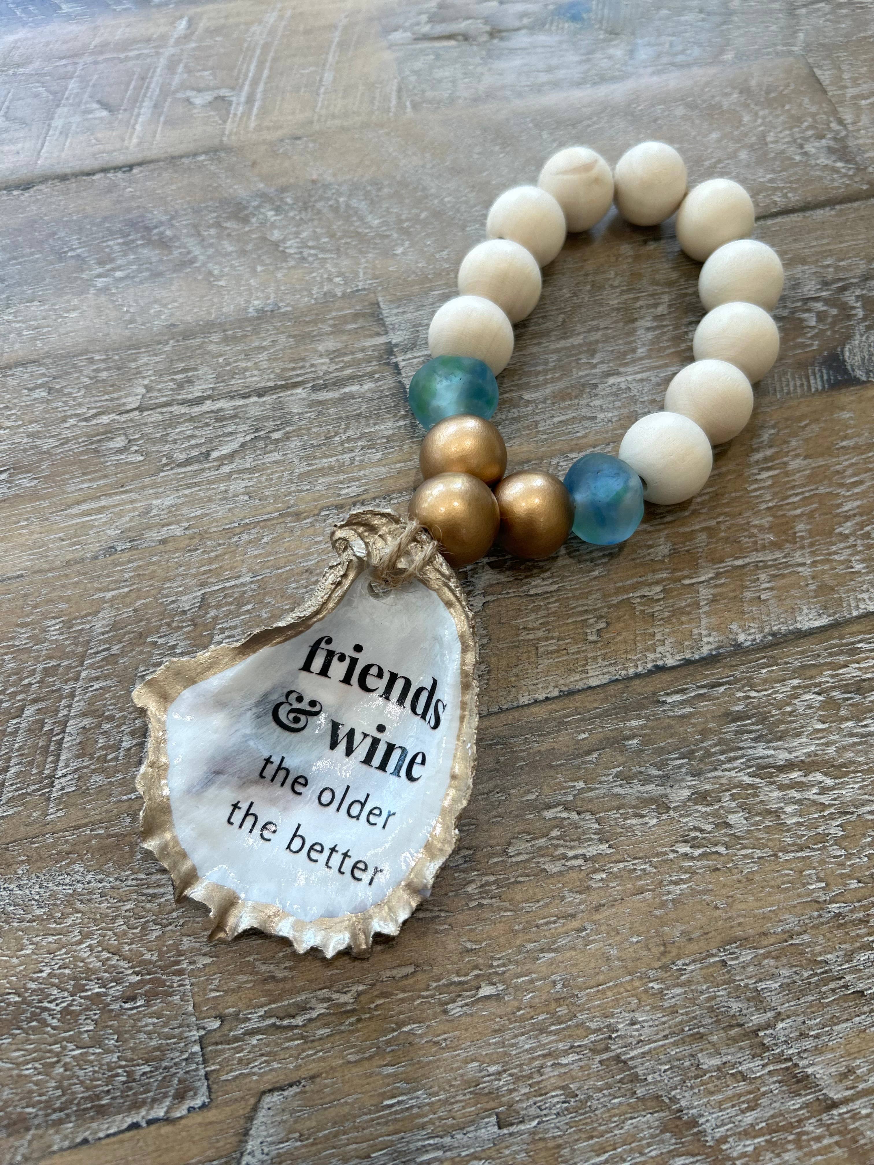 Coast and Cork - Wholesale Wine Charm - Friends and Wine, the Older the Better - Beaded Bottle Charm4