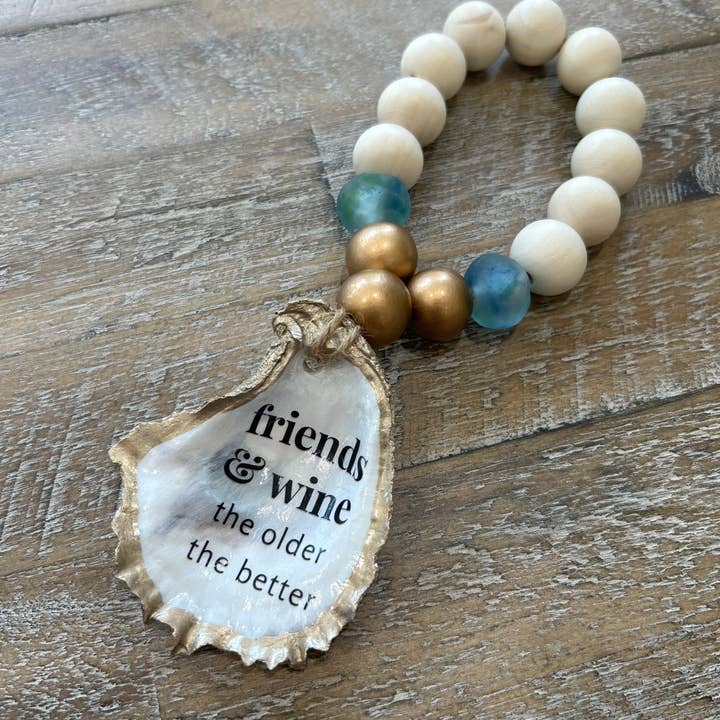 Coast and Cork - Wholesale Wine Charm - Friends and Wine, the Older the Better - Beaded Bottle Charm4