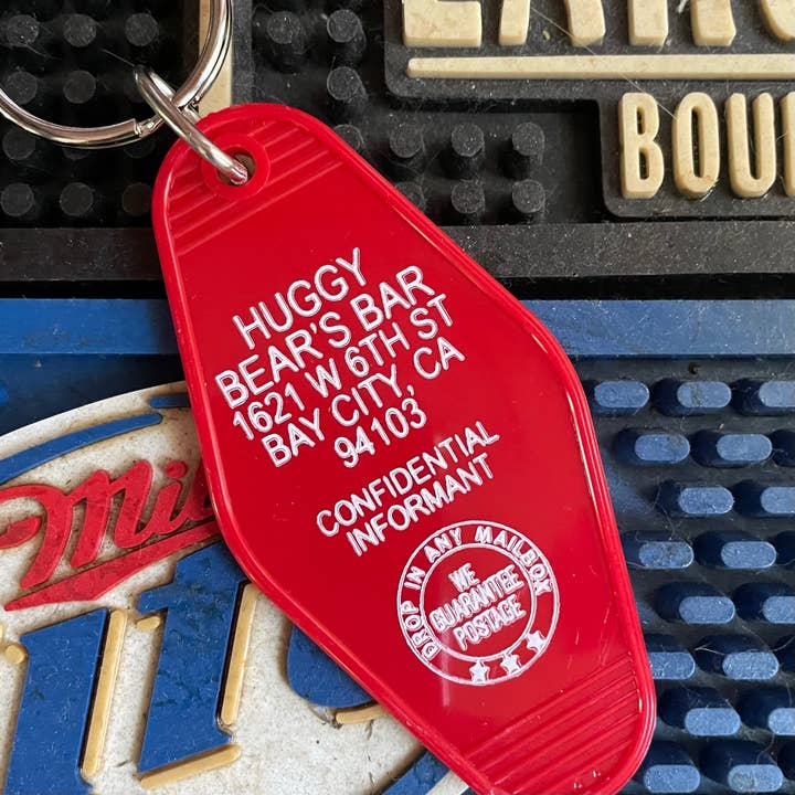 The 3 Sisters Design Co. - Wholesale Keychain - Unisex - Motel Key Fob - Huggy Bear's Bar (Starsky & Hutch)