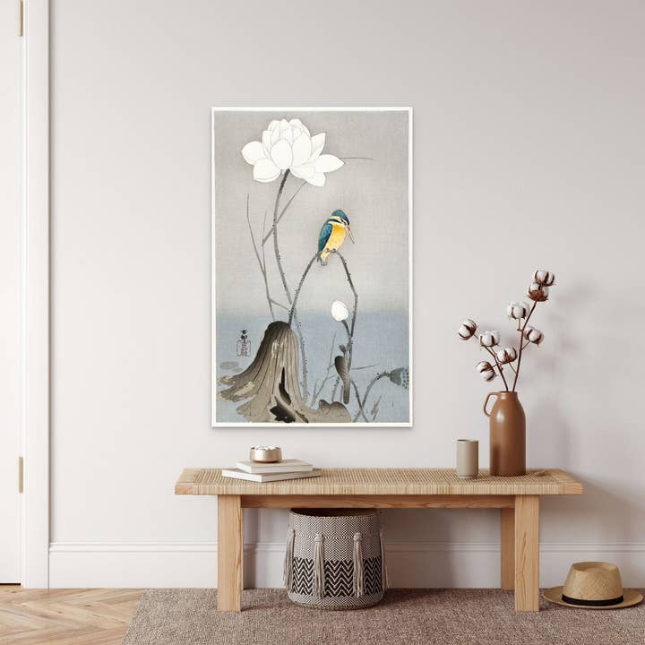 Vintage Wall Graphics – wholesale Konsttryck – Vintage japansk kungsfiskare & lotustryck av Ohara Koson