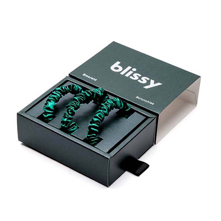 Blissy Skinny Scrunchies - Emerald for wholesale by Blissy