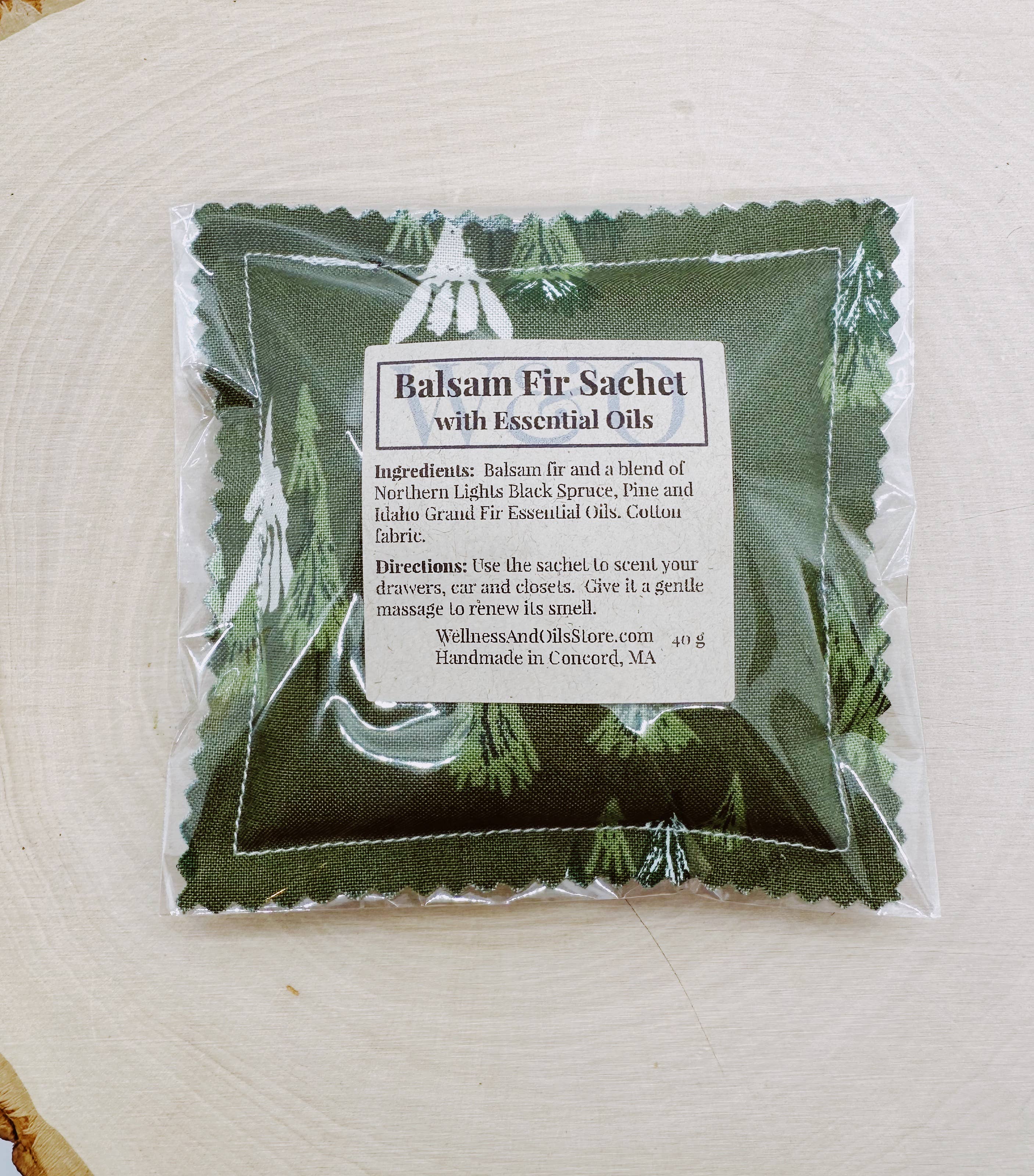Wellness & Oils - Wholesale Sachet - Balsam Fir Sachet Infused with Essential Oils- Great Fir Gr3
