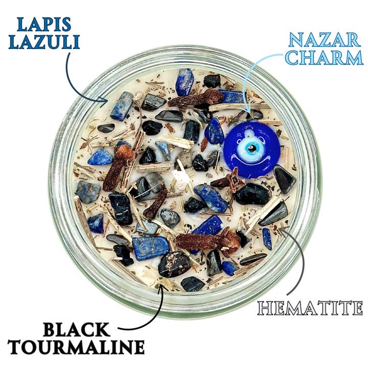 New Moon Beginnings - Wholesale Jar/Filled Candle - Evil Eye Protection Candle by New Moon Beginnings1