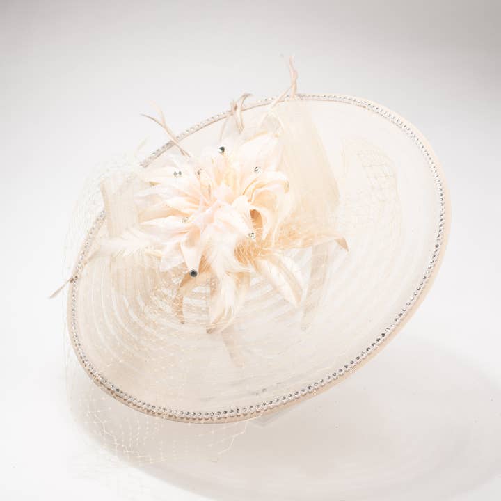 KaKyCo - Vendita all'ingrosso Fascinator - Donna - Fascinator in crinolina con velo/crinolina/piuma | AJ675H12