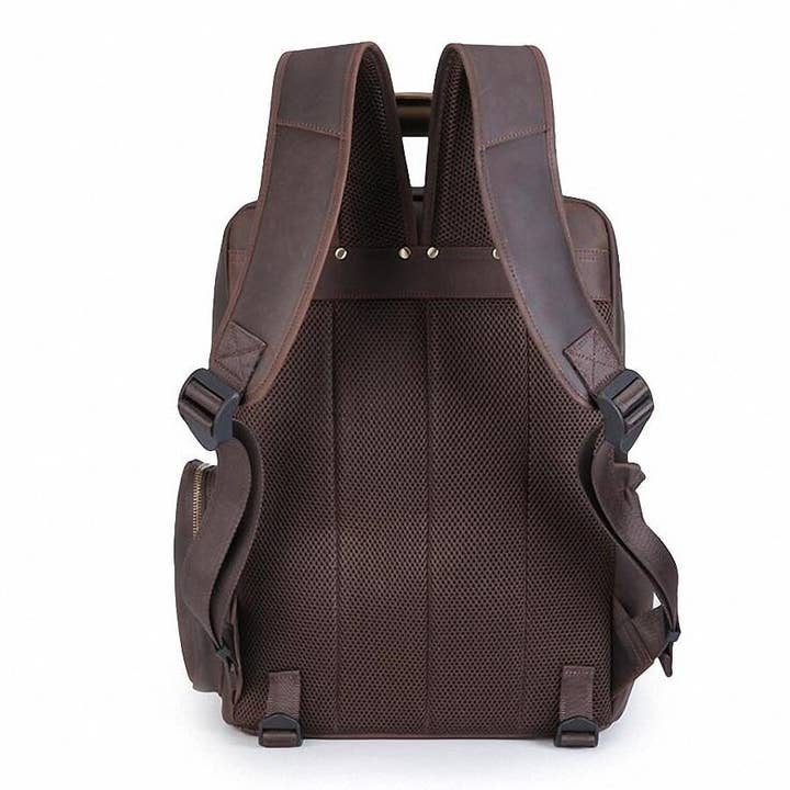 Steel Horse Leather - Venta al por mayor Mochila - Unisex - The Gaetano | Mochila grande de cuero para cámara con soporte para trípode3