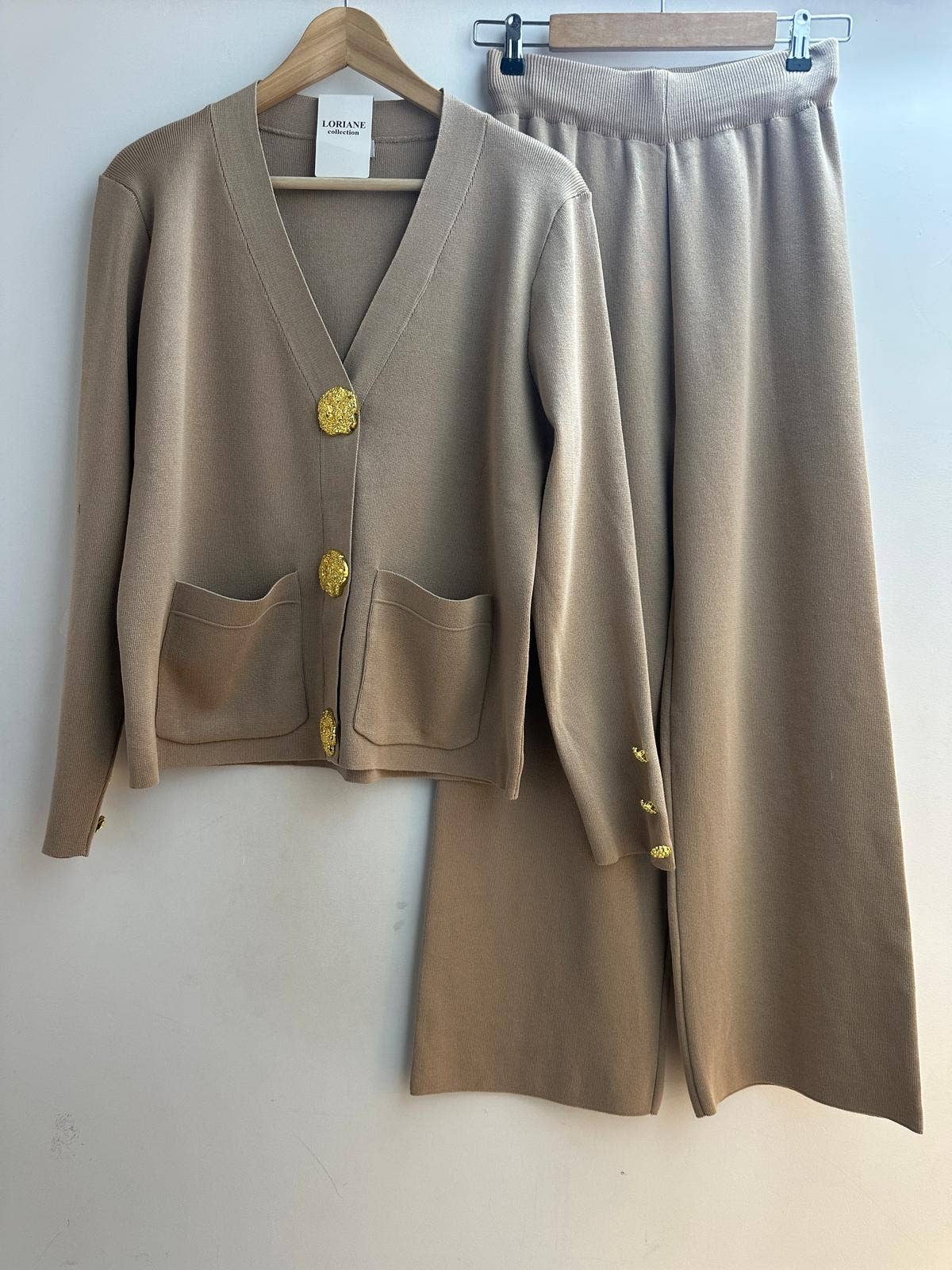 LORIANE - Wholesale Top & Pant Set (NOT Loungewear) - Women's - 7338 knit set cardigan + pants one size2