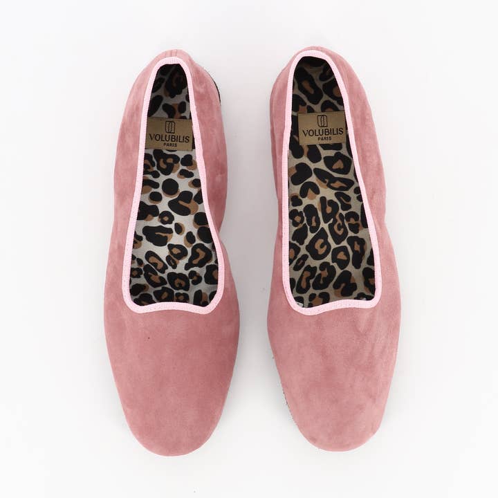 Pantuflas de piel EVA Pink Leopard para venta al por mayor de VOLUBILIS PARIS