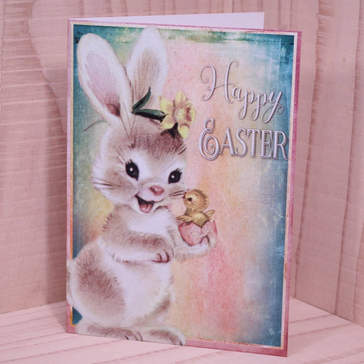 Yesterday's Best - Wholesale Easter Card - Happy Easter Bunny with Chick Easter Card0