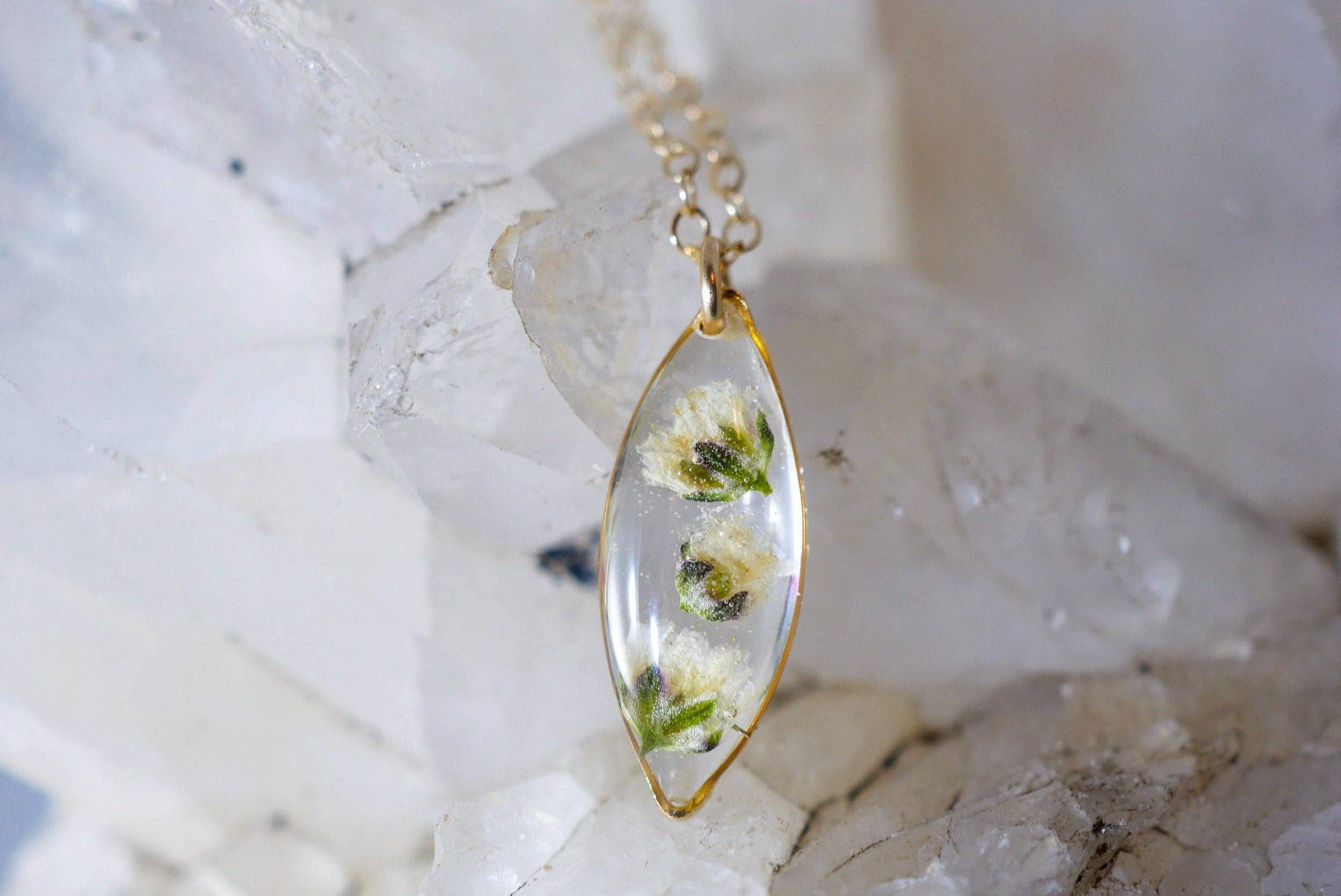 Remedy Designs - Wholesale Pendant/charm necklace - Tiny Baby's Breath Marquise necklace1