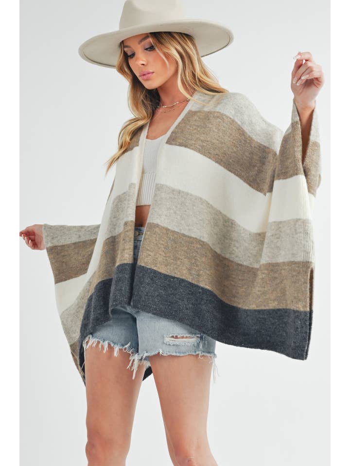 Multi 3212EK Zuri Poncho Cardigan for wholesale on Faire