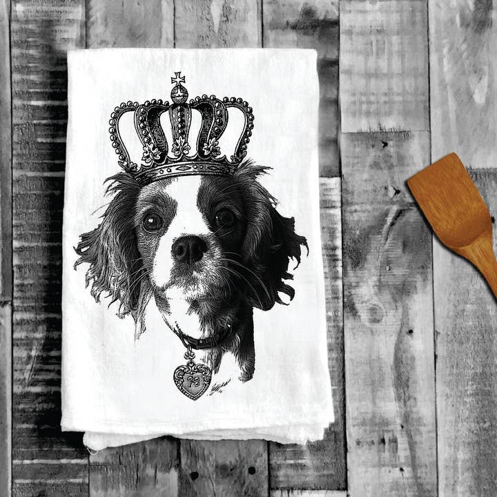 Avery Lane Gifts - Wholesale Tea Towel - Cavalier King Charles Terrier Dog Crown, Cotton Tea Towels