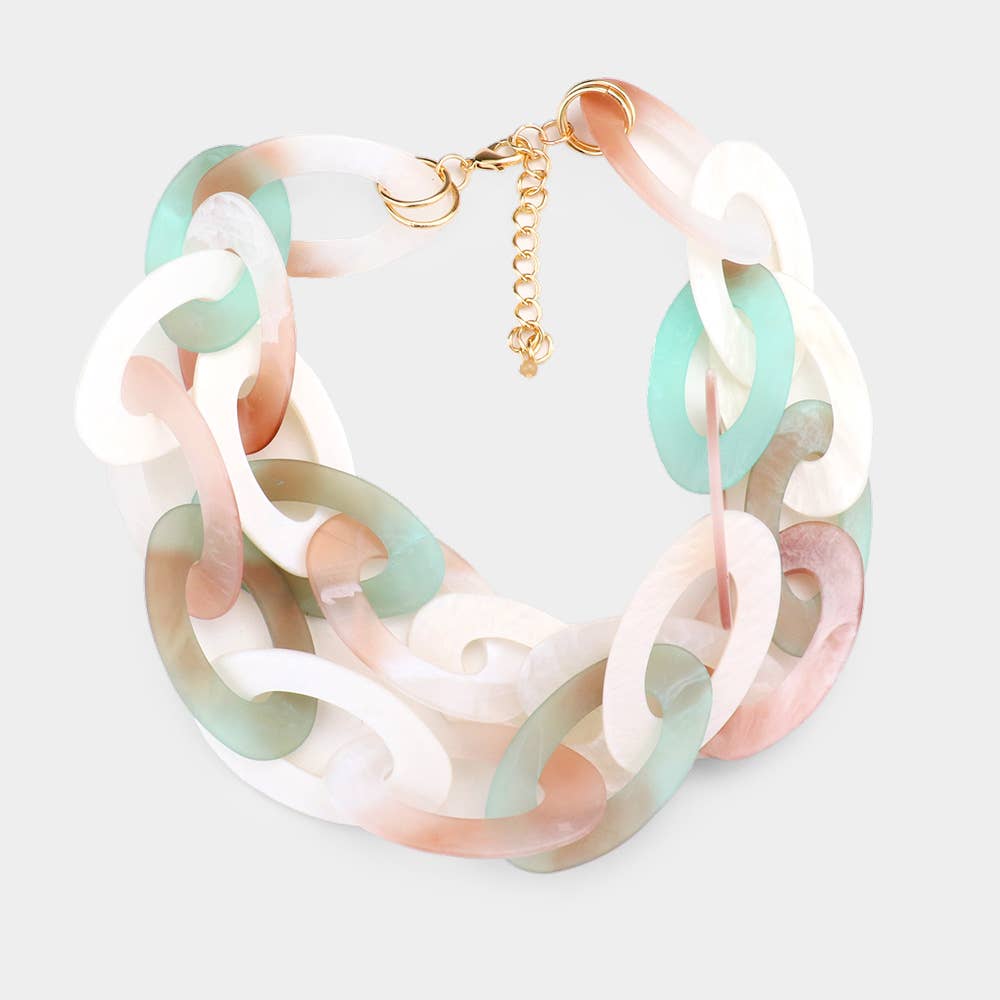 Sensibling Corp. - Wholesale Jewelry Set - Celluloid Acetate Link Necklace
1