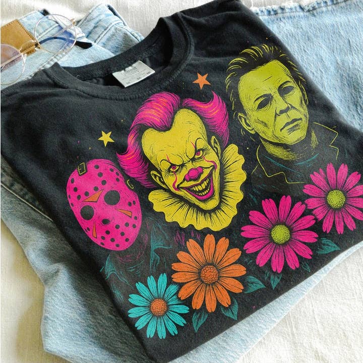 Faces of Halloween Graphic Apparel for wholesale by Carolina Moon