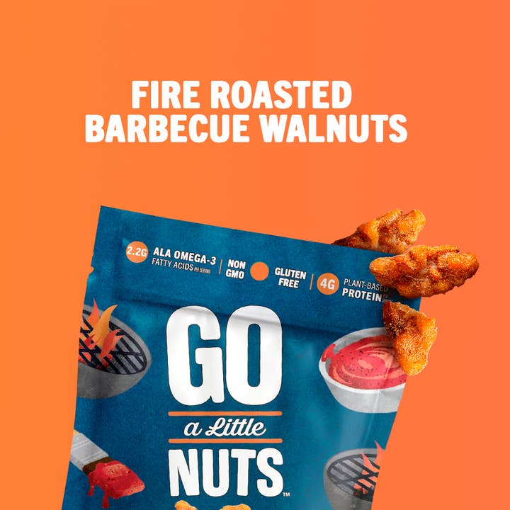 Fire Roasted Barbecue Walnuts for wholesale by Go A Little Nuts