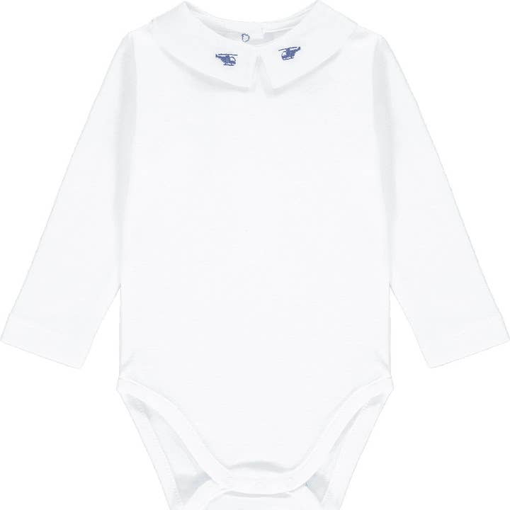 Luchtvaartbodysuit met helikopterborduursel voor wholesale door Tilian Kids