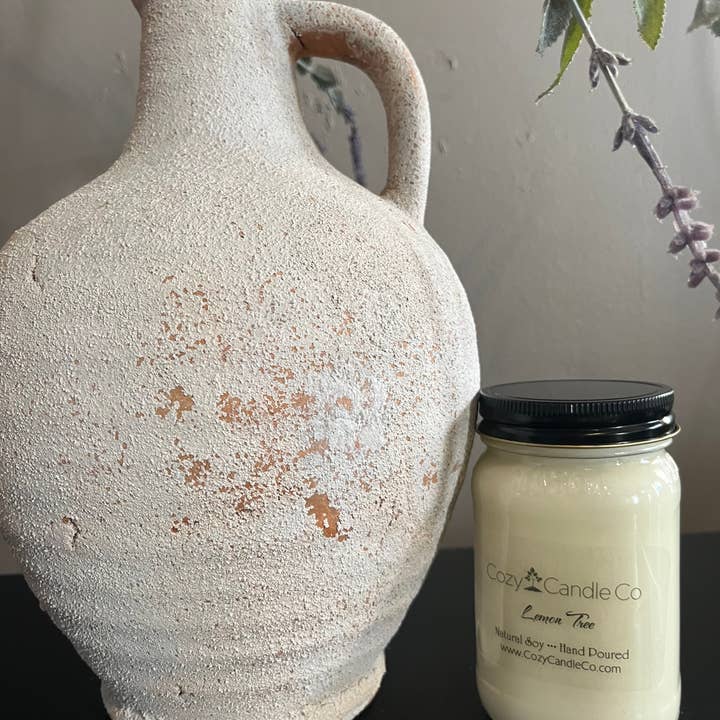 Bougie en cire de soja au citron 16oz pour la vente par Cozy Candle Co