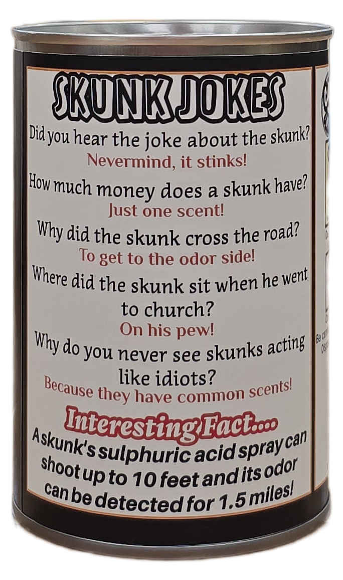Canned Gifts – wholesale Fyllda/plyschleksaker - Barn och baby – Canned Skunk | Fylld djurplysch med roliga skämt på burk1