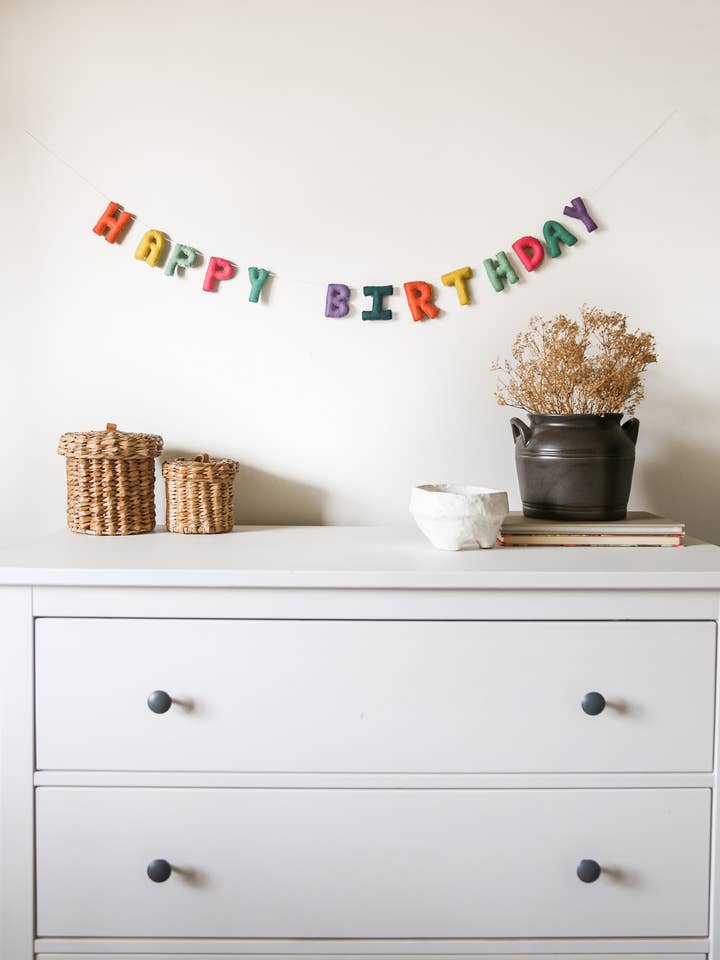 Happy Birthday Banner Felt | Birthday Felt Letters for wholesale by NOEL by Alma Home
