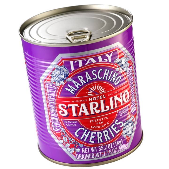 Hotel Starlino Italian Maraschino Cherries – Großhandel Konserven – Hotel Starlino Italienische Maraschino-Kirschen 1 kg Dose
