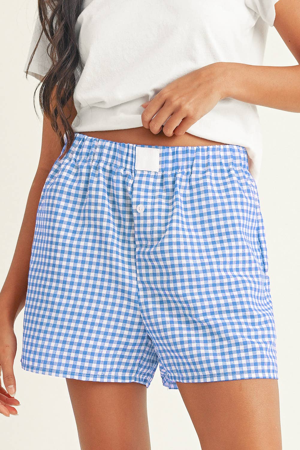 Little Daisy Closet - Wholesale Shorts - Women's - LDC Vintage Plaid Print High Waisted Loose Wide Leg Shorts4