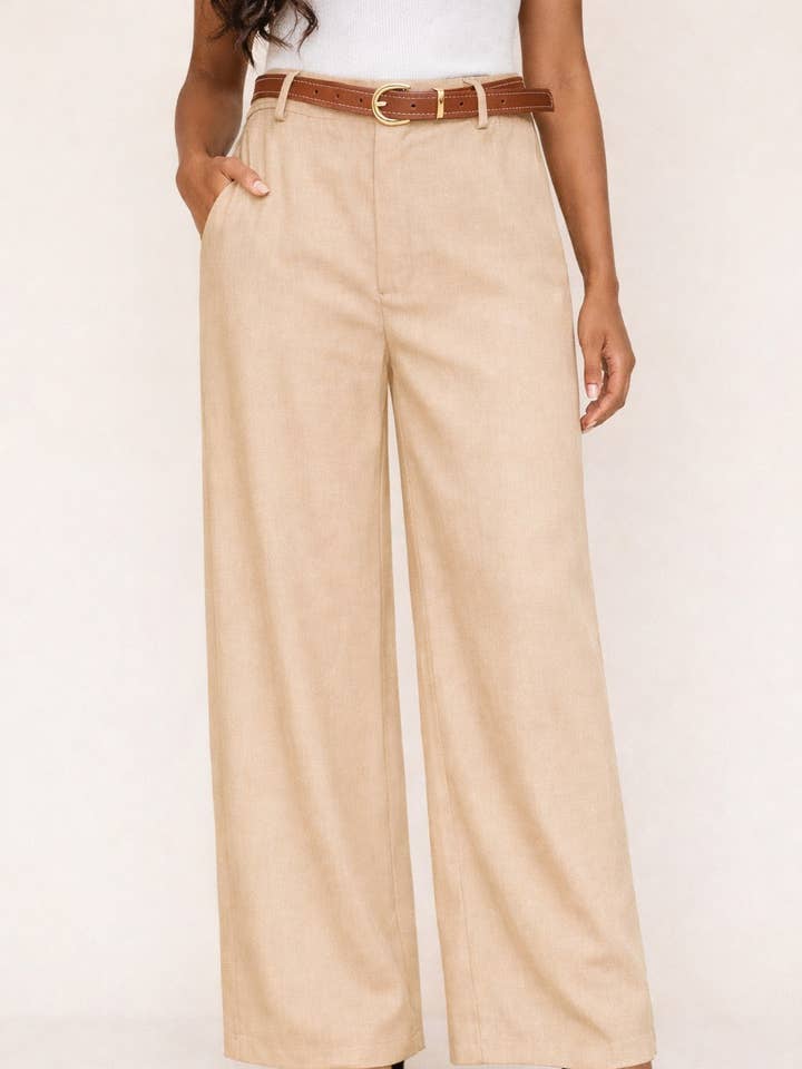 Wide Belted Trousers ÉPURE FLOW - 461 for wholesale by Acacia Paris