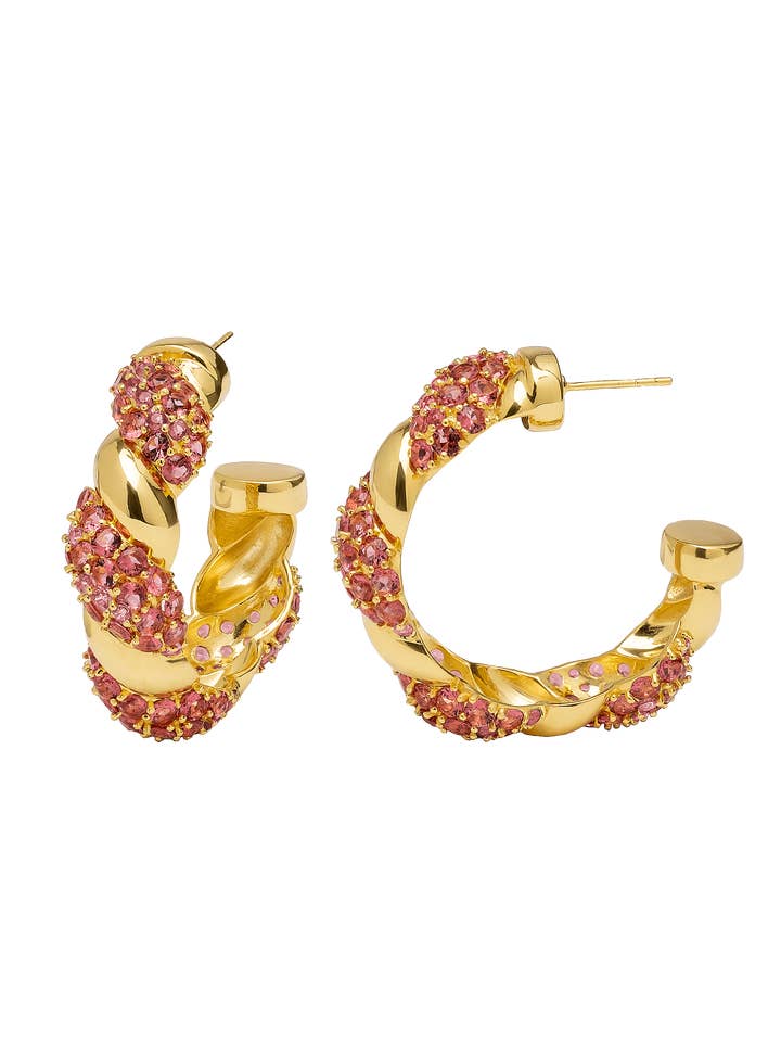 Paramount fuchsia hoop Earrings for wholesale by Lavani Jewels