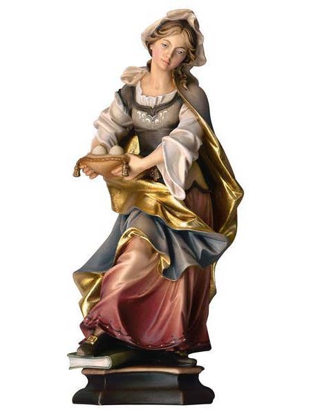 Statue of Saint Agatha in carved wood for wholesale by Costa Articoli Religiosi