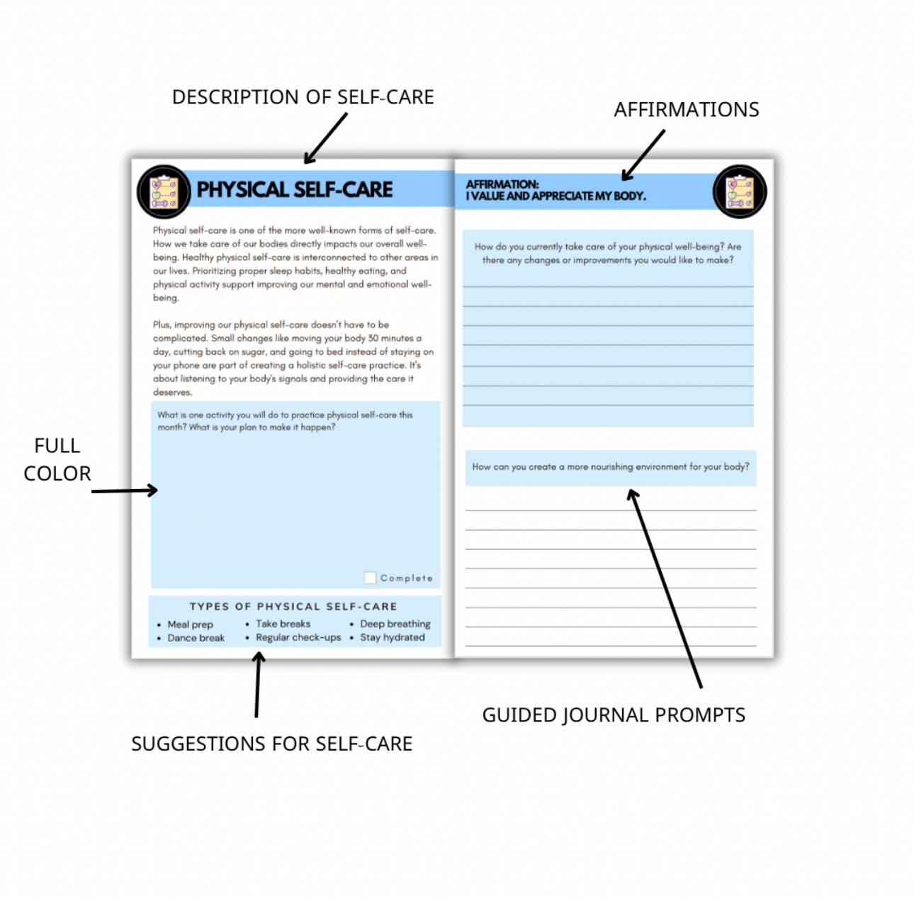 Mamie L. Pack Media - Wholesale Journal/Diary - Guided Self-care Journal1