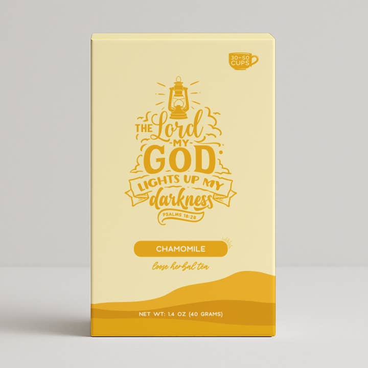 Thé à la camomille égyptienne Verset de la Bible, relaxant, Psaume 18:28 pour la vente par Little Prayer Tea Company