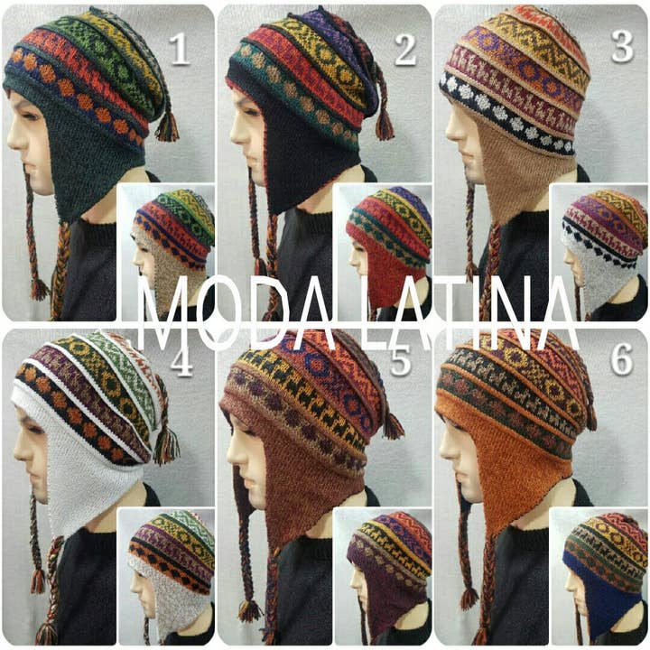 MODA LATINA - Wholesale Beanie - Unisex - Unisex reversible Alpaca Hat with Earflaps soft fleece hat1