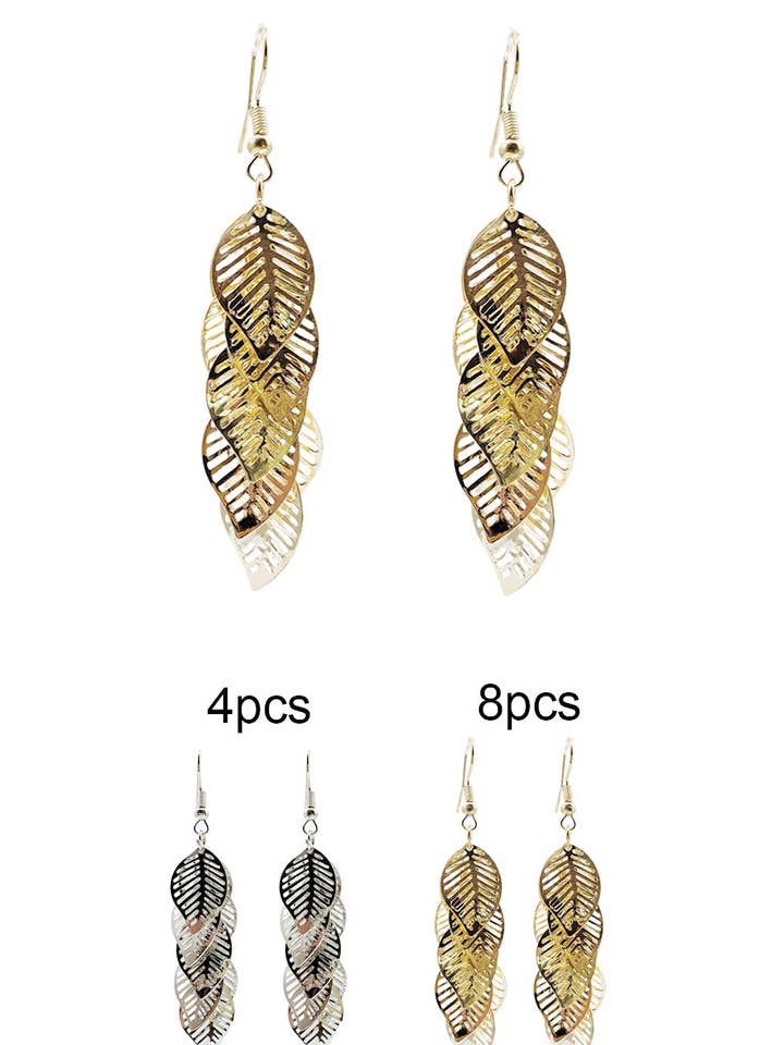 Bohemian Filigree Leaf Earrings for wholesale by Lucylou Collection