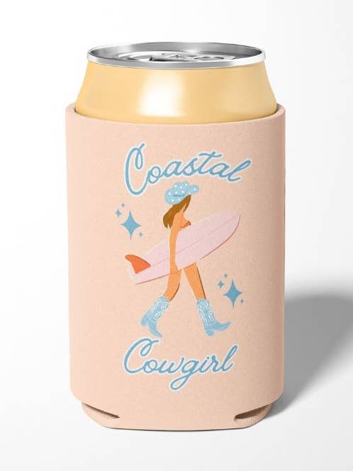 Brunette Coastal Cowgirl Can Cooler for wholesale by 1st Allie